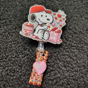 Snoopy Love Note Heart Valentines Day Retractable Badge Reel Id Holder Work Id